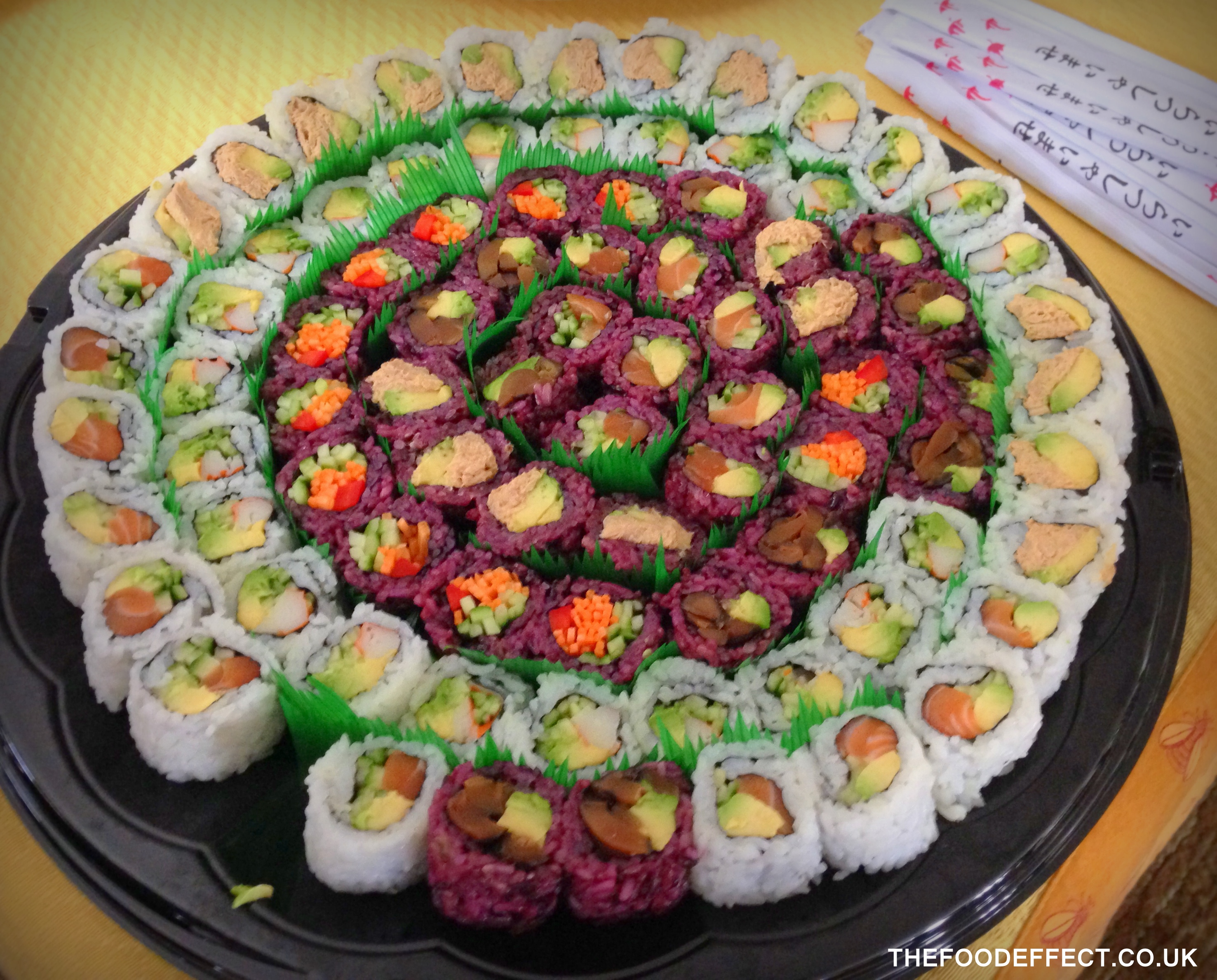 Perfectly healthy sushi platter... no "deep fried" or tempura rolls!