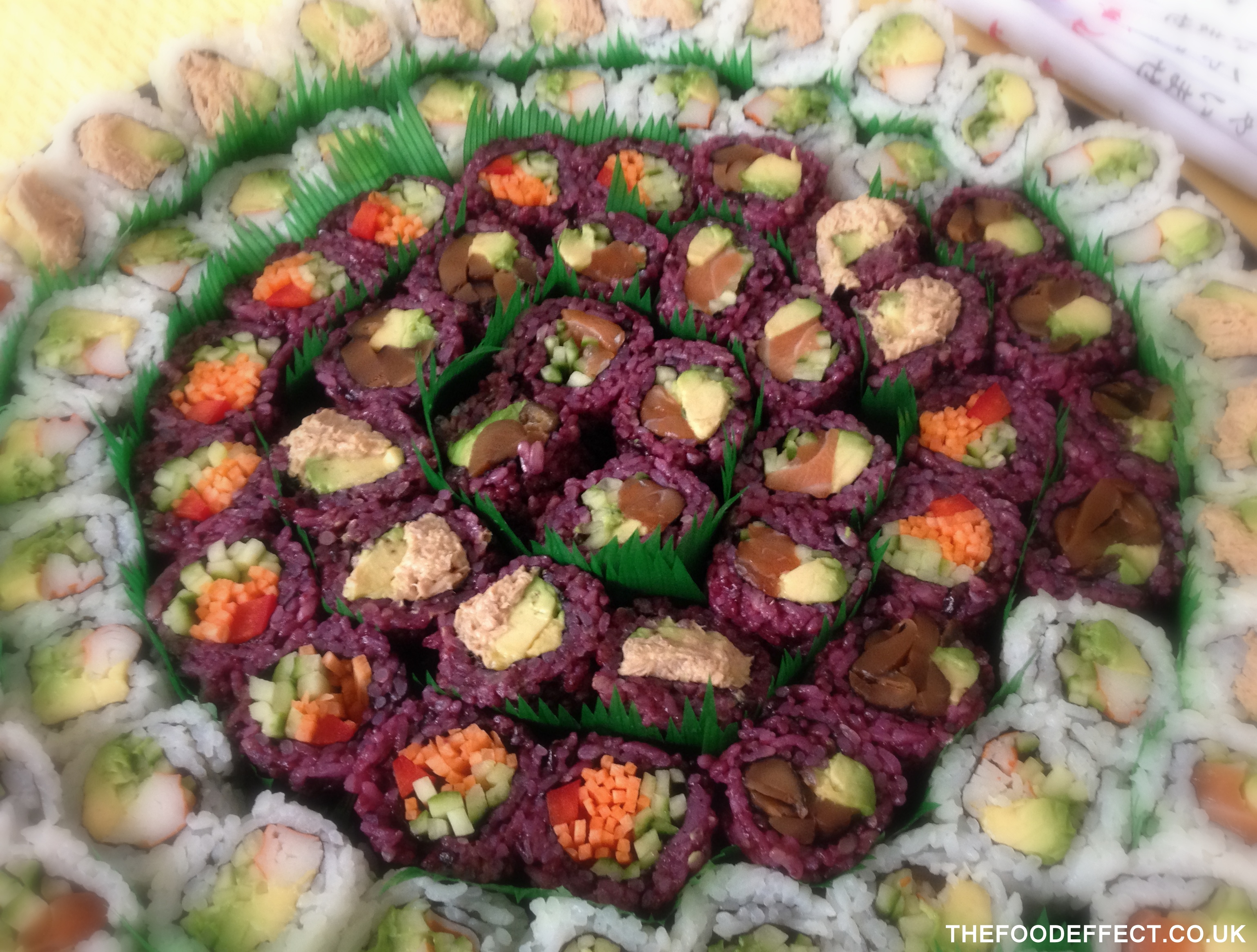 Purple sushi… made with “black rice” – high in Vitamins E & D (& was delicious too!) :-)